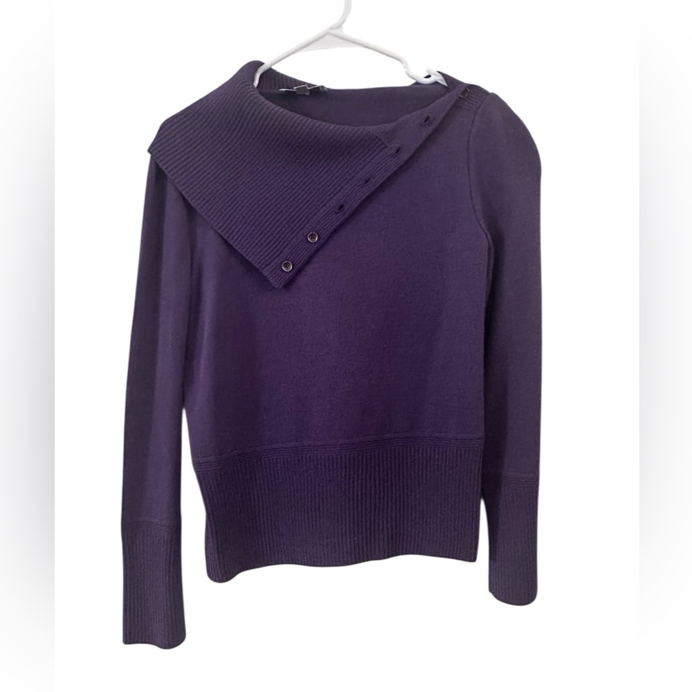 St.John  Purple Cowl Neck Sweater